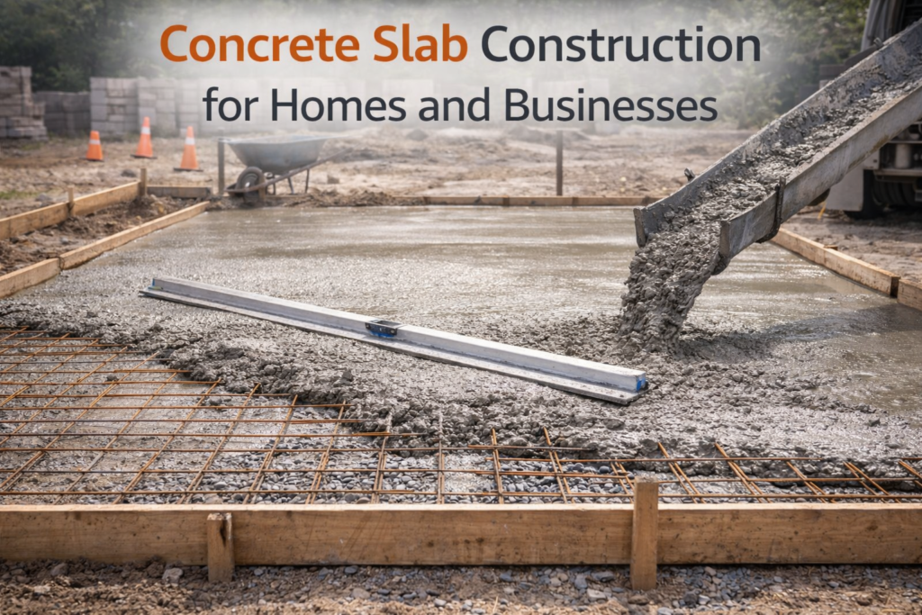 Concrete Slab Construction for Homes and Businesses - Concrete King
